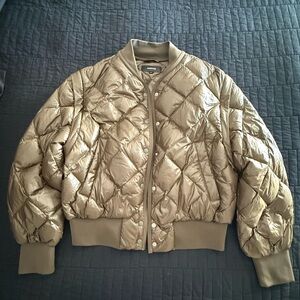 Mackage Metallic Olive Green Quilted Puffer Jacket